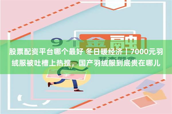 股票配资平台哪个最好 冬日暖经济｜7000元羽绒服被吐槽上热搜，国产羽绒服到底贵在哪儿