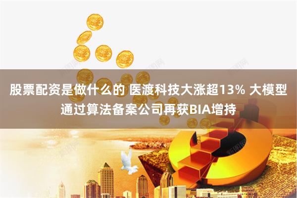 股票配资是做什么的 医渡科技大涨超13% 大模型通过算法备案公司再获BIA增持