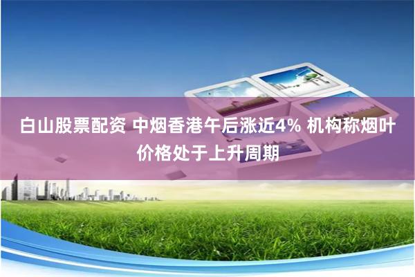 白山股票配资 中烟香港午后涨近4% 机构称烟叶价格处于上升周期