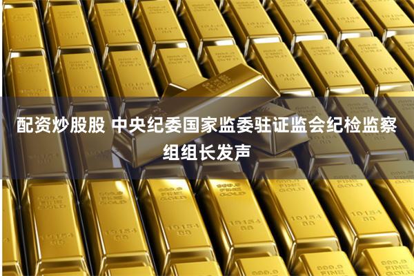 配资炒股股 中央纪委国家监委驻证监会纪检监察组组长发声