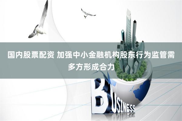 国内股票配资 加强中小金融机构股东行为监管需多方形成合力
