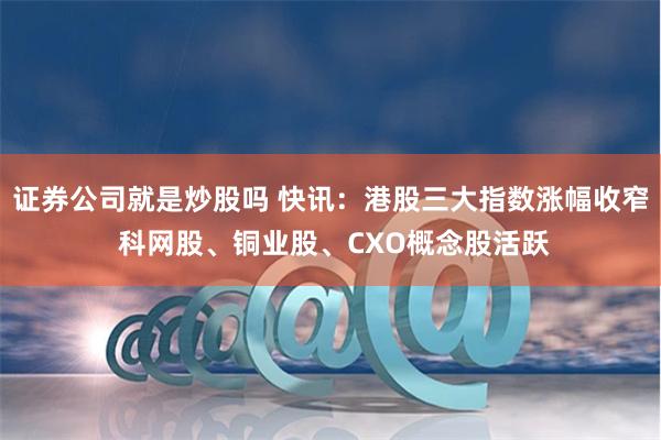 证券公司就是炒股吗 快讯：港股三大指数涨幅收窄 科网股、铜业股、CXO概念股活跃